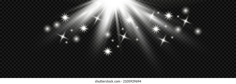 Abstrakte glitzernde Textur. Schlauer Partikeleffekt. Silberglänzende Raumsternstaubspur glänzender Partikel auf transparentem Hintergrund. Star-Illustration