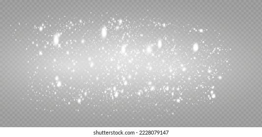 Abstract sparkling glitter texture. Shiny particle effect. Silver glittering space star dust trail of glittering particles on transparent background.