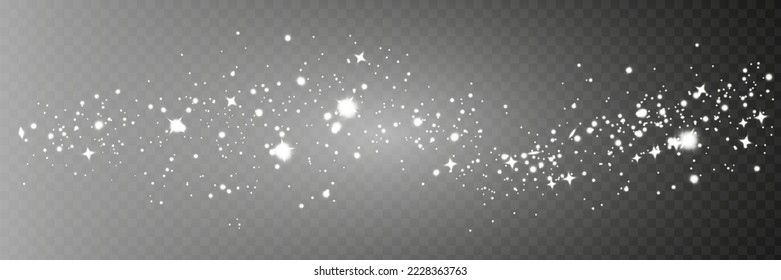 Resumen de textura brillante brillante brillante. Efecto de partícula brillante. Estrellas de polvo de estrella del espacio brillante de plata sobre fondo transparente.