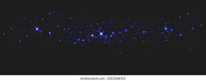 Abstract sparkling glitter texture. Shiny particle effect. Silver glittering space star dust trail of glittering particles on transparent background.