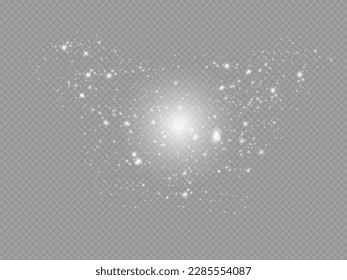 Resumen de textura brillante brillante brillante. Efecto de partícula brillante. Estrellas de polvo de estrella del espacio brillante de plata sobre fondo transparente.
