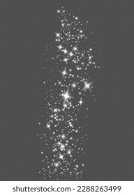 Resumen de textura brillante brillante brillante. Efecto de partícula brillante. Estrellas de polvo de estrella del espacio brillante de plata sobre fondo transparente.