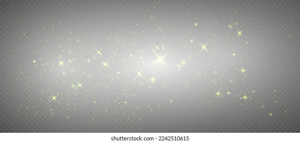 Abstract sparkling shiny texture. Shiny particle effect. Silver glittering trace of space stardust from shiny particles on a dark background.