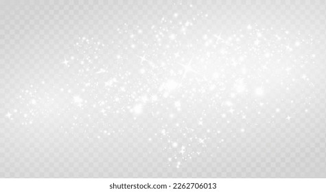 Abstract sparkling shiny texture. Shiny particle effect. Golden glittering trail of space star dust from shiny particles on a transparent background.