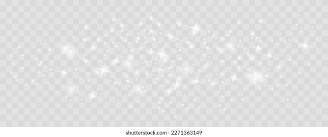 Abstract sparkling shiny texture. Shiny particle effect. Golden glittering trail of space star dust from shiny particles on a transparent background.