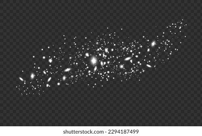 Abstract sparkling shiny texture. Shiny particle effect. sparkling space dust trail from shiny particles on a dark background. snow