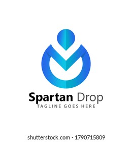 Abstract Spartan Drop Logos Design Vector Illustration Template