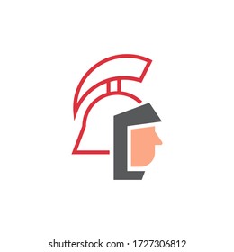 Resumen diseño de icono vectorial de plantilla de logotipo espartano