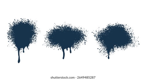 abstract spatter grunge background in set of three vector  
