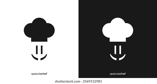 Abstract Spatula Chef Logo. Chef Hat and Spatula Icon Graphic. Chef Logo Design Template.