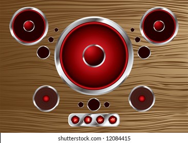 Abstract speaker base with control ideal music background
