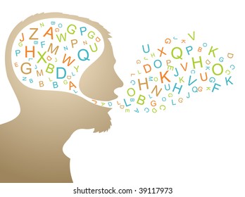 Abstract speaker silhouette