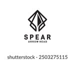 abstract spear head logo. adventure, hobby, camping, hunting symbol design inspiration