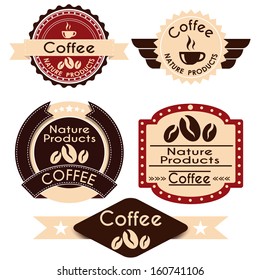 abstract special coffee labels on white background