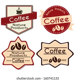 abstract special coffee labels on white background
