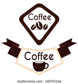abstract special coffee labels on white background