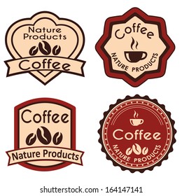 abstract special coffee labels on white background