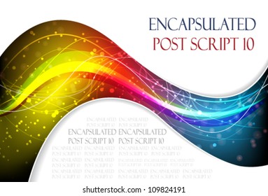 Abstract spectral wave in a white background