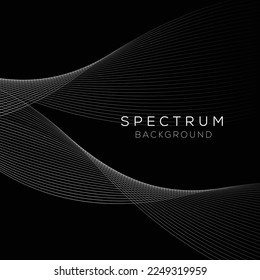 Abstract Spectrum background design art. Modern Black wave background. Abstract background vector illustration modern design. Blue Spectrum background Design for presentation, wall art. Pro Vector
