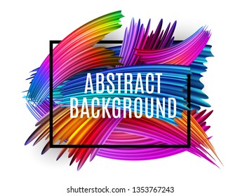 Abstract spectrum brush strokes Textured Art Frame Background. Vector Illustration EPS10