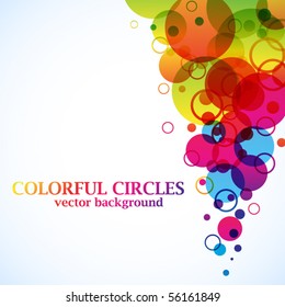 Abstract spectrum circles background with copy space.