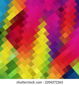 Abstract spectrum colorful bottom mosaic with white copy space.