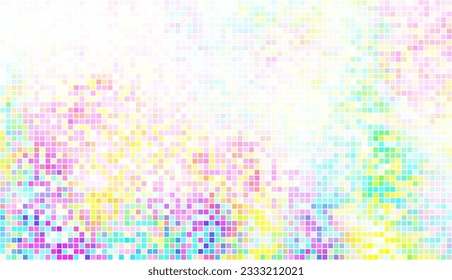 Abstract spectrum colorful bottom mosaic with white copy space.