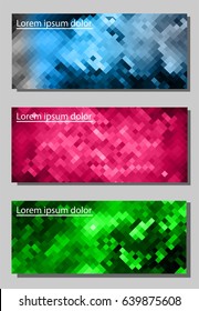 Abstract spectrum colorful  mosaic.3d  geometric  Card with a pixel design
