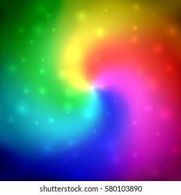 Resumen de los colores del espectro girando el fondo. Ilustración vectorial.