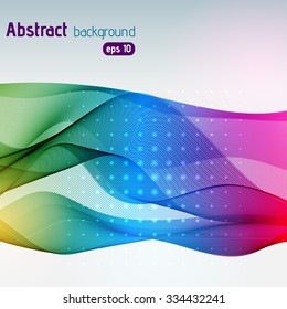 Abstract spectrum curved lines background. Template brochure design