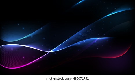 Abstract spectrum curved lines background. Vector illustration 