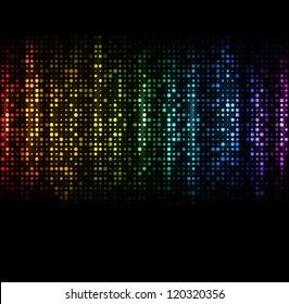 Abstract spectrum dark background with colored sparkles. EPS10 vector.