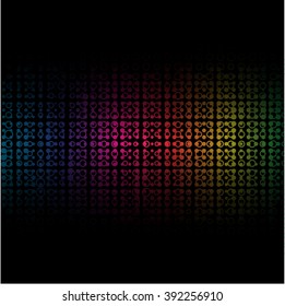 Abstract spectrum dark background with colored circles.Vector illustration.