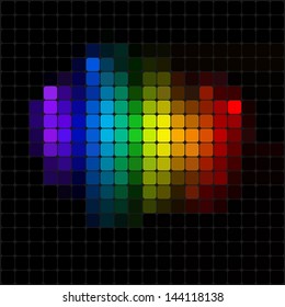 Abstract spectrum pixel mosaic. Vector
