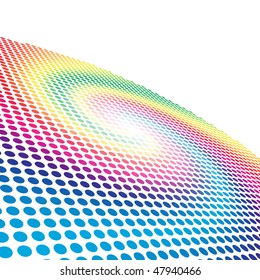 Abstract spectrum spiral circle pattern background with copy space.