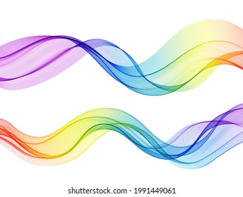 Abstract spectrum vector lines. Vector abstract colorful flowing wave lines isolated on white background. Transparent design element for technology, science, music or modern concept.