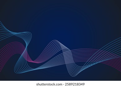 abstract spectrum wave background with gradient color with dark blue background