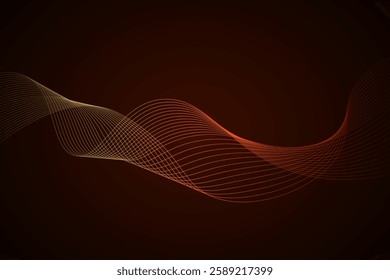 abstract spectrum wave background orange color with dark background