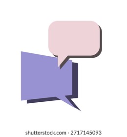 Balão de fala abstrato definido em um fundo branco em um estilo plano. Ilustração vetorial.