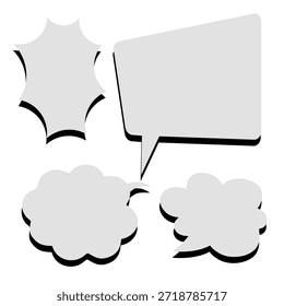 Abstrakter Sprechballon auf weißem Hintergrund im flachen Stil. Für Design- und Symbolzwecke. Vektorgrafik.
