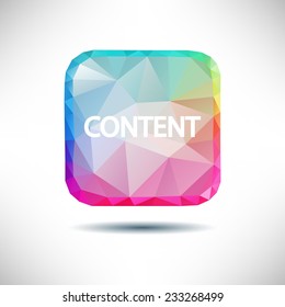 Abstract speech balloons or talk bubbles of triangles. Square art creative concept