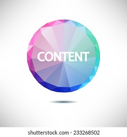 Abstract speech balloons or talk bubbles of triangles. Circle art creative concept