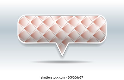Abstract speech bubble background with geometric mosaic shapes. Vector Illustration.