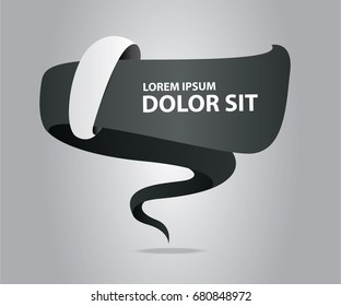 Abstract speech bubble design. Glossy black speech bubble.