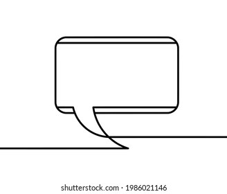 Burbuja abstracta del discurso como dibujo de líneas en blanco como fondo. Vector