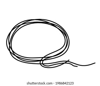 Abstract speech bubble as line drawing on white as background. Vector