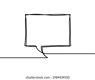 Abstract speech bubble as line drawing on white as background. Vector