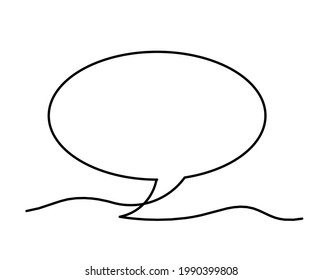 Abstract speech bubble as line drawing on white as background. Vector