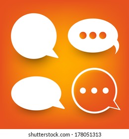 Abstract speech bubble made from paper. Vector  illustration 