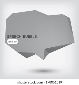 Abstract speech bubble made from paper. Vector  illustration 
